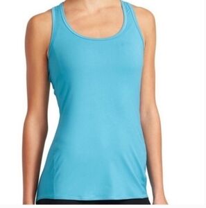 Athleta Chi Unstinkable racer back tank top turquoise blue XS